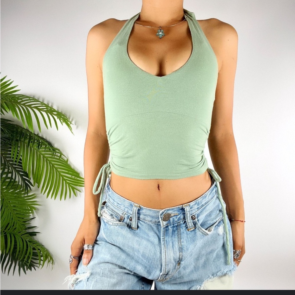 Hollister Light Green Halter Neck Cropped Top - NWT
